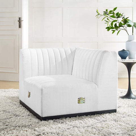 Conjure Channel Tufted Upholstered Fabric Left Corner Chair Modway Model: eei-5497