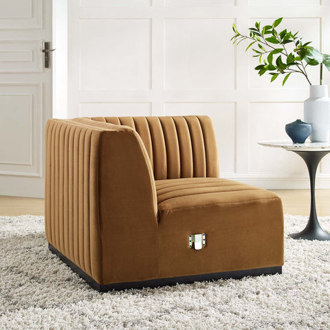 Conjure Channel Tufted Performance Velvet Right Corner Chair Modway Model: eei-5498