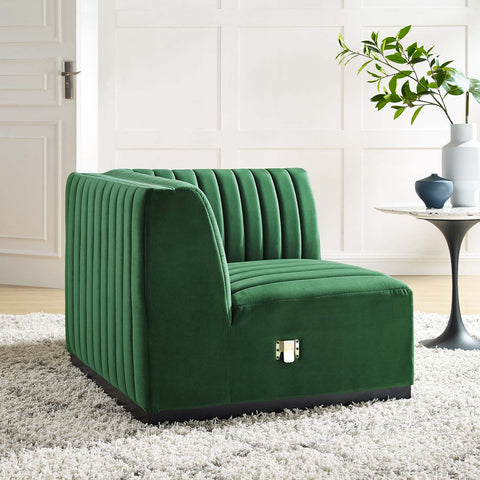Conjure Channel Tufted Performance Velvet Right Corner Chair Modway Model: eei-5498