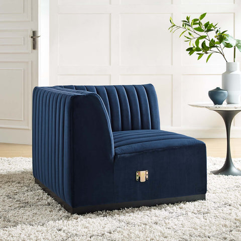 Conjure Channel Tufted Performance Velvet Right Corner Chair Modway Model: eei-5498