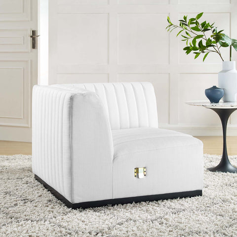 Conjure Channel Tufted Upholstered Fabric Right Corner Chair Modway Model: eei-5499