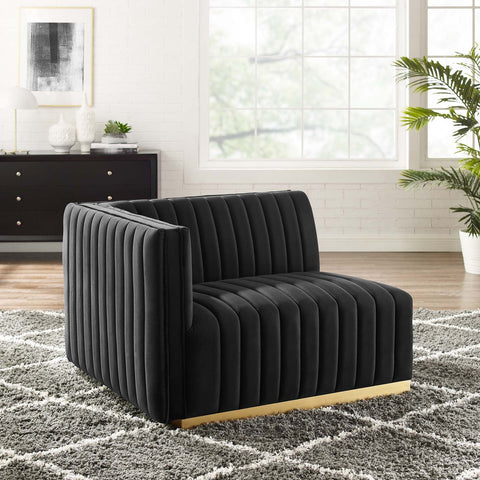 Conjure Channel Tufted Performance Velvet Left-Arm Chair Modway Model: eei-5502