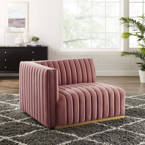 Conjure Channel Tufted Performance Velvet Left-Arm Chair Modway Model: eei-5502