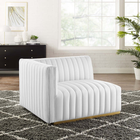Conjure Channel Tufted Performance Velvet Left-Arm Chair Modway Model: eei-5502