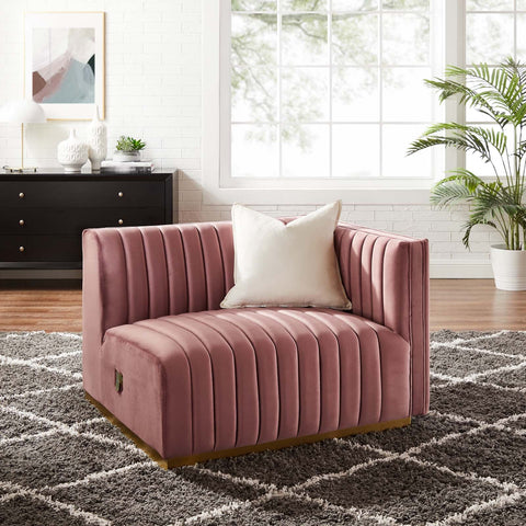 Conjure Channel Tufted Performance Velvet Right-Arm Chair Modway Model: eei-5503
