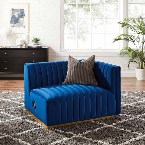 Conjure Channel Tufted Performance Velvet Right-Arm Chair Modway Model: eei-5503