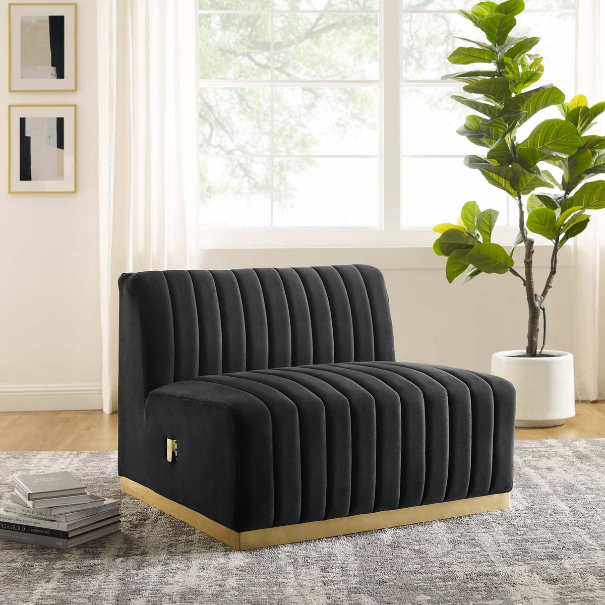 Conjure Channel Tufted Performance Velvet Armless Chair Modway Model: eei-5504