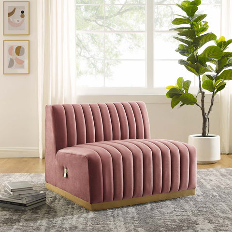 Conjure Channel Tufted Performance Velvet Armless Chair Modway Model: eei-5504