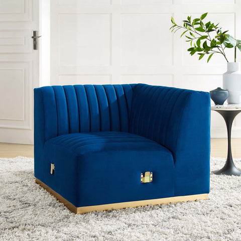 Conjure Channel Tufted Performance Velvet Left Corner Chair Modway Model: eei-5505