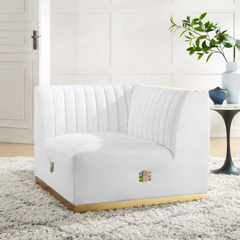 Conjure Channel Tufted Performance Velvet Left Corner Chair Modway Model: eei-5505