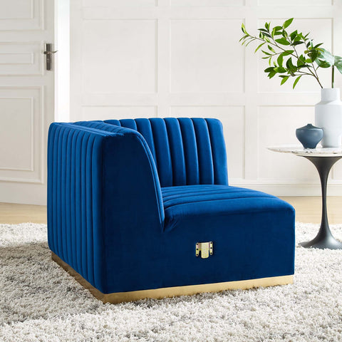 Conjure Channel Tufted Performance Velvet Right Corner Chair Modway Model: eei-5506
