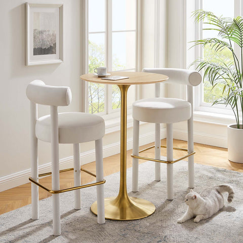 Lippa 28" Round Natural Wood Grain Bar Table Modway Model: eei-5530