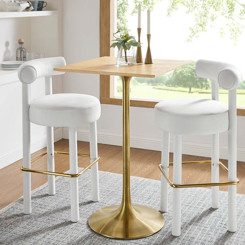 Lippa 28" Square Wood Grain Bar Table Modway Model: eei-5532