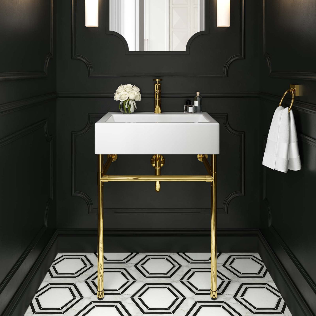 Redeem 24" Wall-Mount Gold Stainless Steel Bathroom Vanity Modway Model: eei-5536