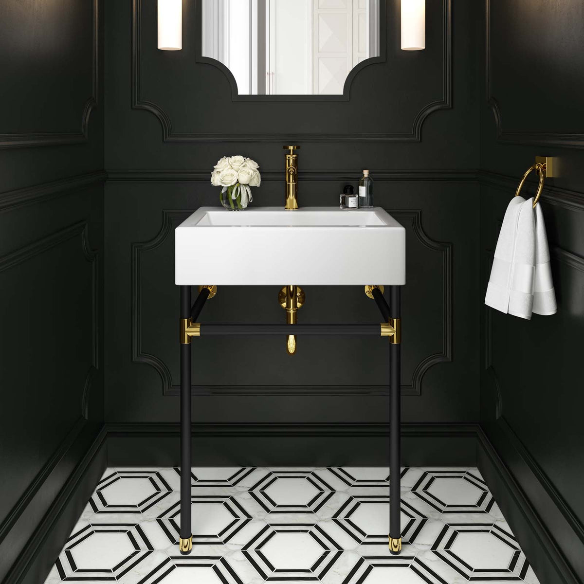Redeem 24" Wall-Mount Black Stainless Steel Bathroom Vanity Modway Model: eei-5537