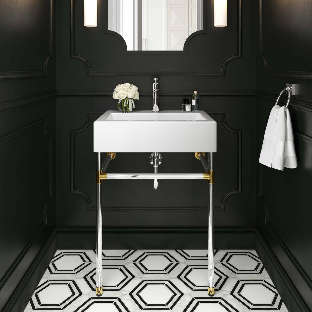 Redeem 24" Silver Stainless Steel Wall-Mount Bathroom Vanity Modway Model: eei-5538