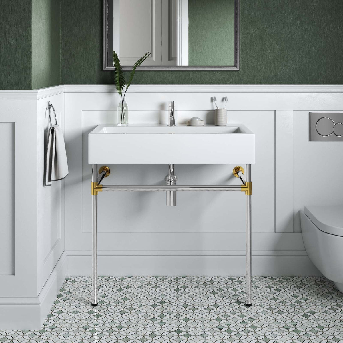 Redeem 32" Silver Stainless Steel Wall-Mount Bathroom Vanity Modway Model: eei-5542