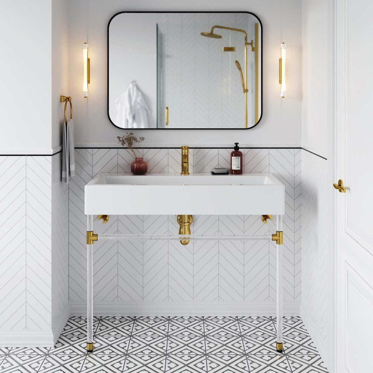 Redeem 40" Acrylic Wall-Mount Bathroom Vanity Modway Model: eei-5543