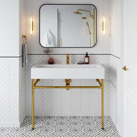 Redeem 40" Wall-Mount Gold Stainless Steel Bathroom Vanity Modway Model: eei-5544