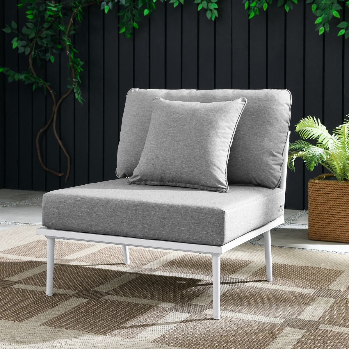 Stance Outdoor Patio Aluminum Armless Chair Modway Model: eei-5568