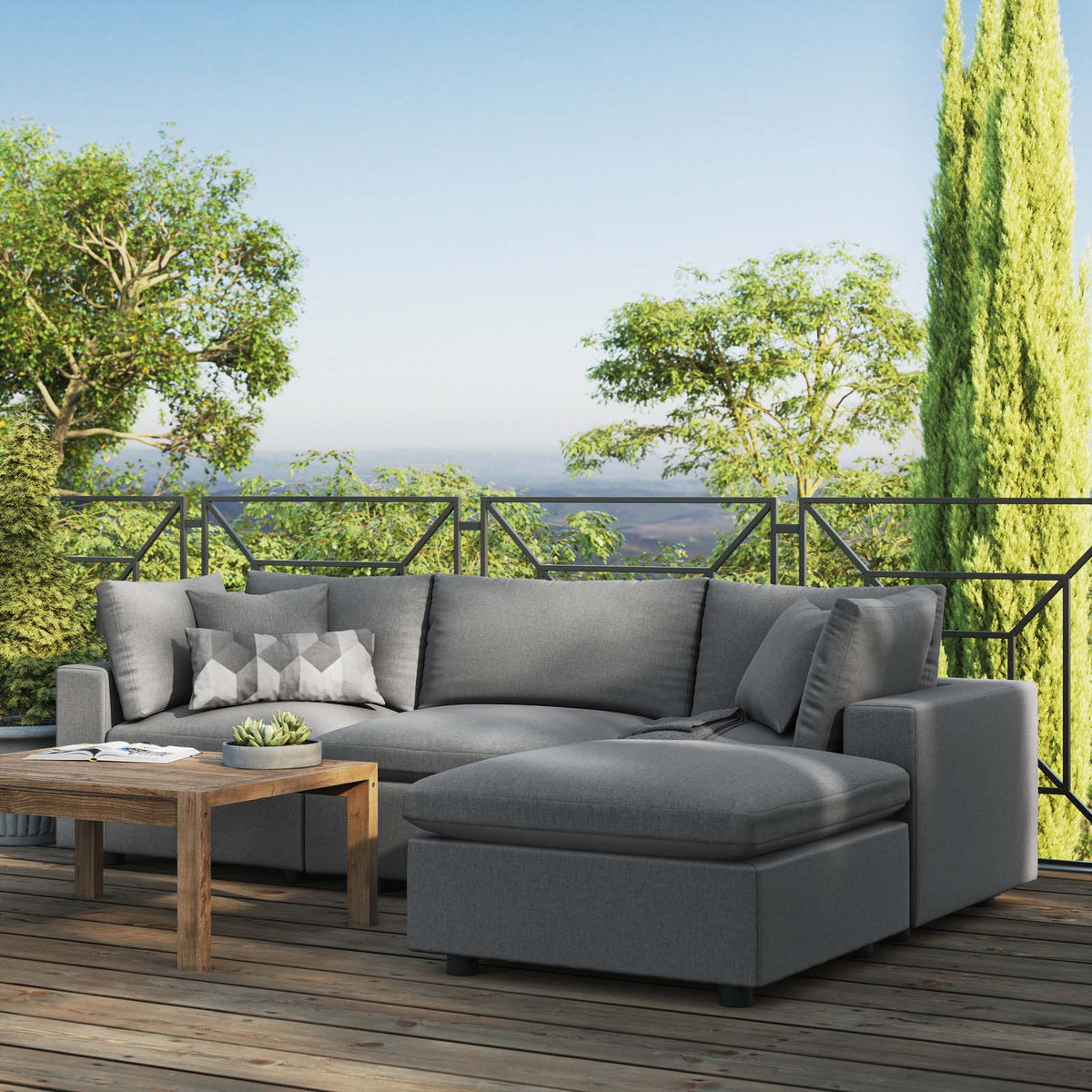 Commix 4-Piece Outdoor Patio Sectional Sofa Modway Model: eei-5580