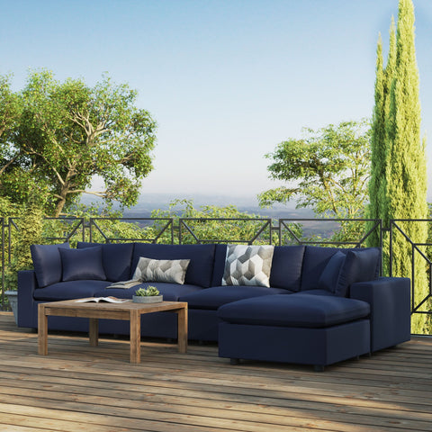 Commix 5-Piece Outdoor Patio Sectional Sofa Modway Model: eei-5583