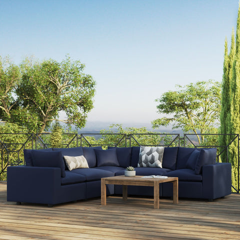 Commix 5-Piece Outdoor Patio Sectional Sofa Modway Model: eei-5589