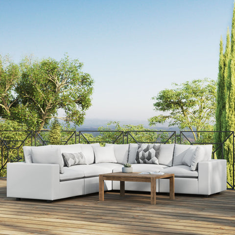 Commix 5-Piece Outdoor Patio Sectional Sofa Modway Model: eei-5589