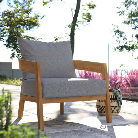 Brisbane Teak Wood Outdoor Patio Armchair Modway Model: eei-5602