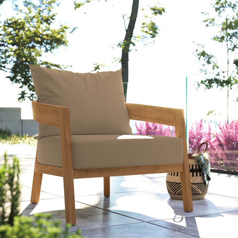 Brisbane Teak Wood Outdoor Patio Armchair Modway Model: eei-5602