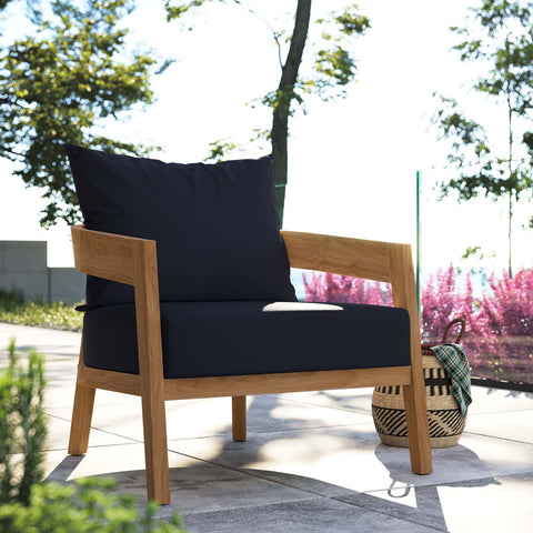 Brisbane Teak Wood Outdoor Patio Armchair Modway Model: eei-5602