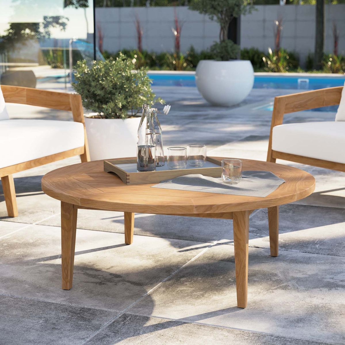 Brisbane Teak Wood Outdoor Patio Coffee Table Modway Model: eei-5603