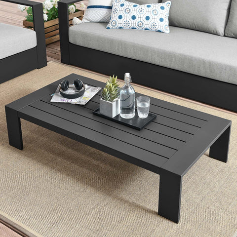 Tahoe Outdoor Patio Powder-Coated Aluminum Coffee Table Modway Model: eei-5677