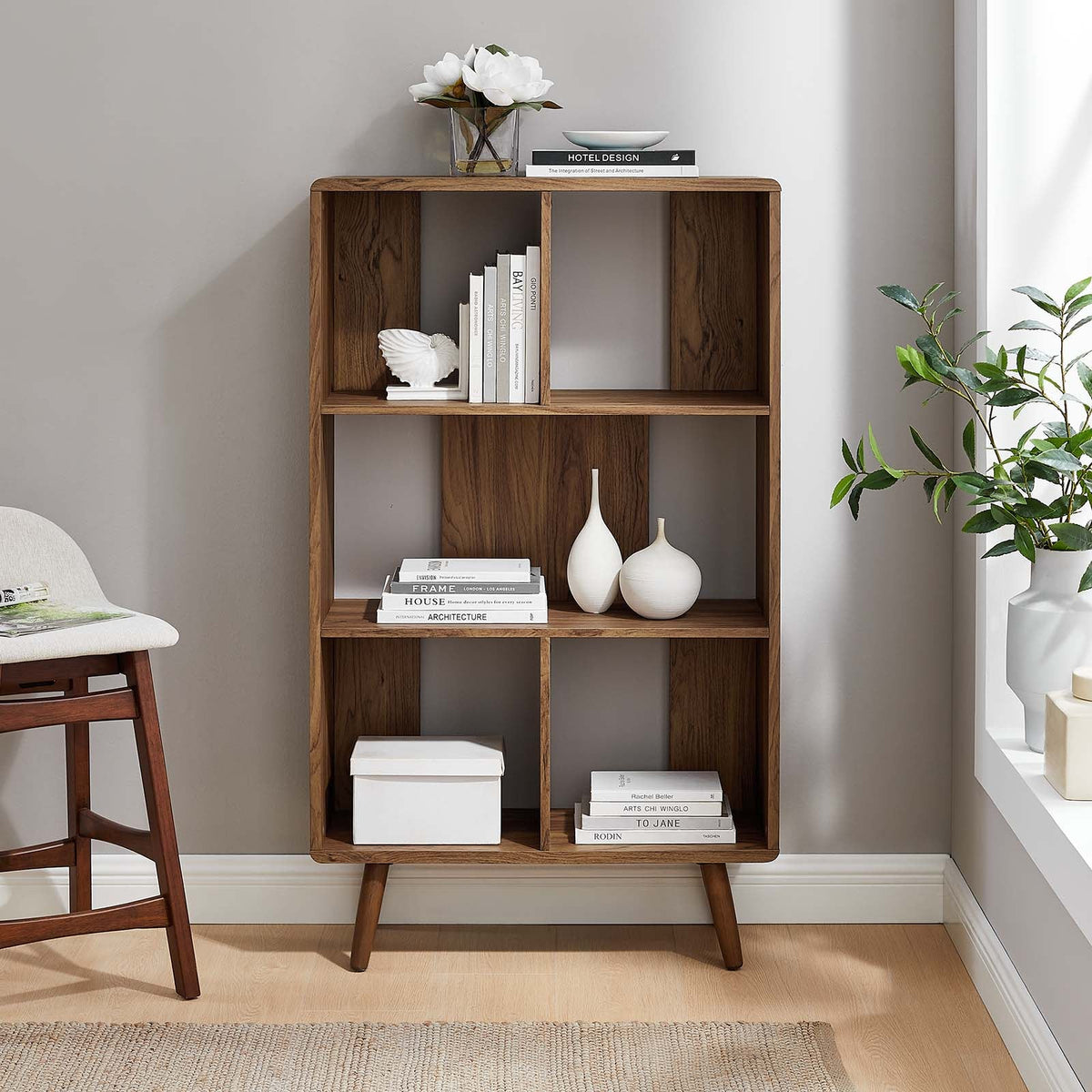Transmit 5 Shelf Wood Grain Bookcase Modway Model: eei-5743