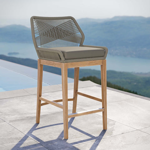 Wellspring Outdoor Patio Teak Wood Bar Stool Modway Model: eei-5746