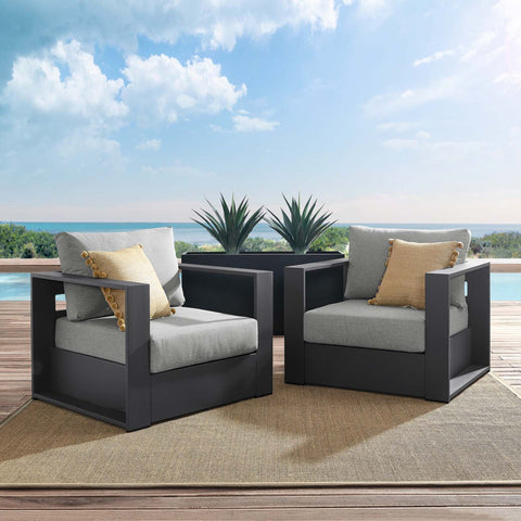 Tahoe Outdoor Patio Powder-Coated Aluminum 2-Piece Armchair Set Modway Model: eei-5751