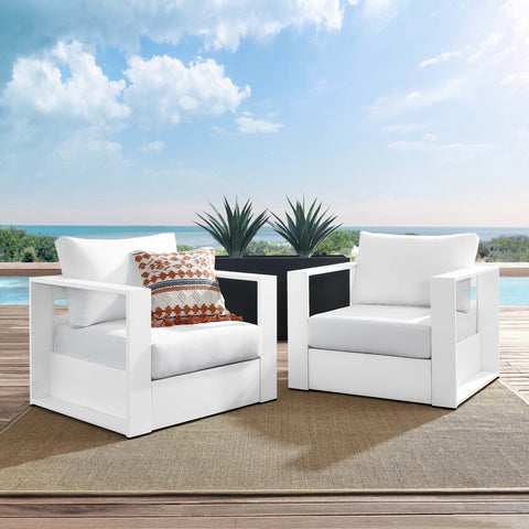Tahoe Outdoor Patio Powder-Coated Aluminum 2-Piece Armchair Set Modway Model: eei-5751