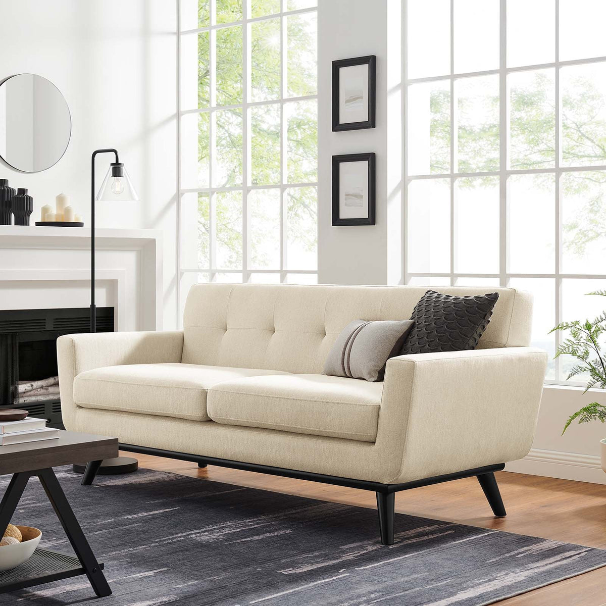 Engage Herringbone Fabric Loveseat Modway Model: eei-5759