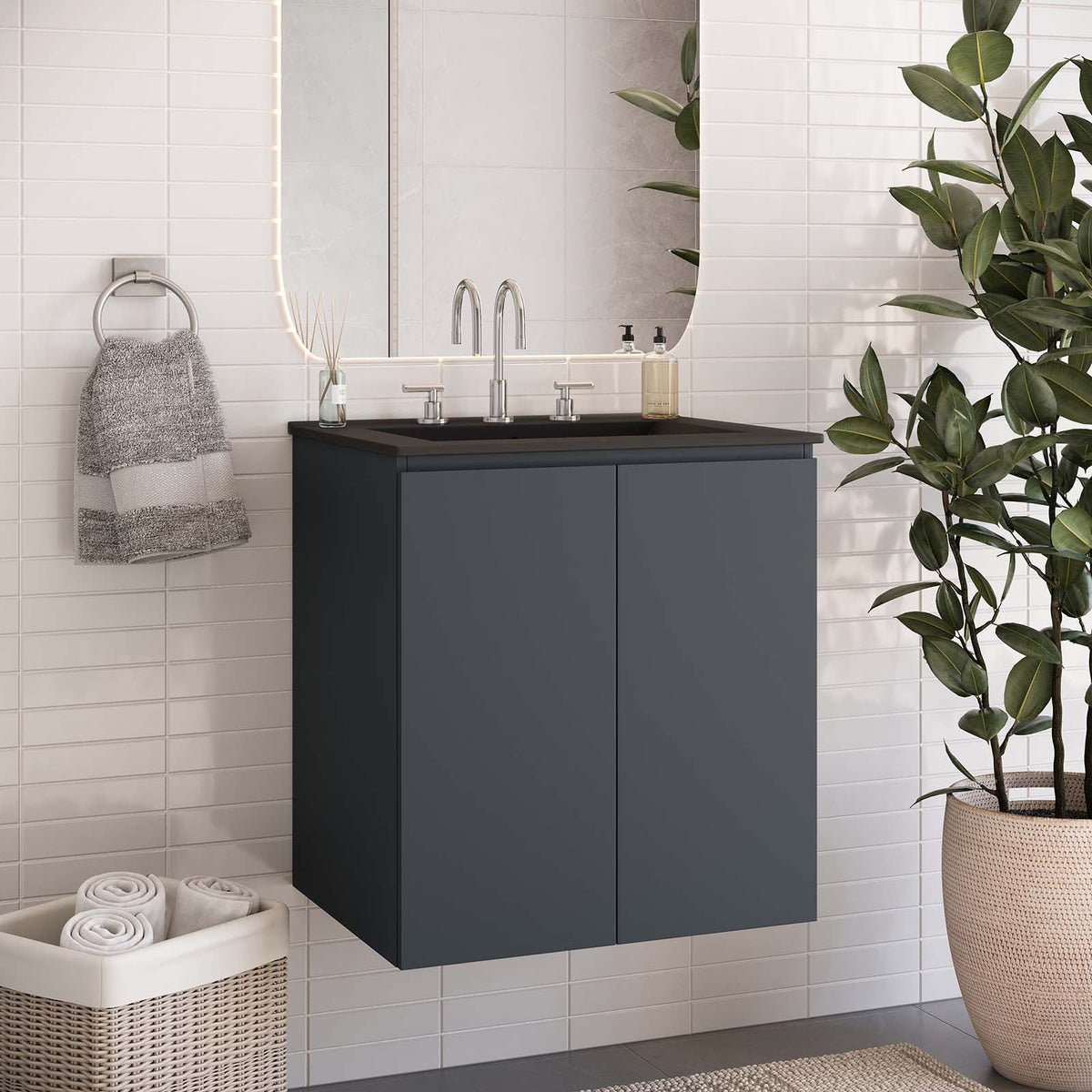 Bryn 24" Wall-Mount Bathroom Vanity Modway Model: eei-5777