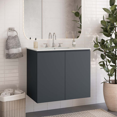 Bryn 30" Wall-Mount Bathroom Vanity Modway Model: eei-5778