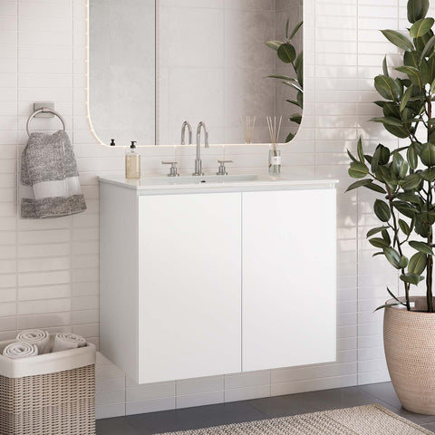 Bryn 30" Wall-Mount Bathroom Vanity Modway Model: eei-5778