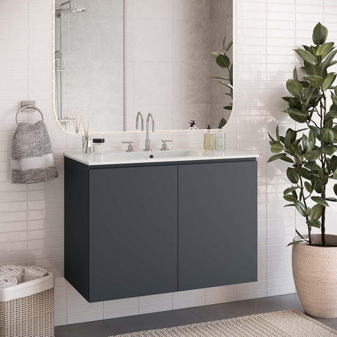 Bryn 36" Wall-Mount Bathroom Vanity Modway Model: eei-5779