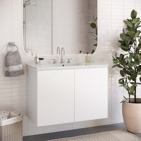 Bryn 36" Wall-Mount Bathroom Vanity Modway Model: eei-5779
