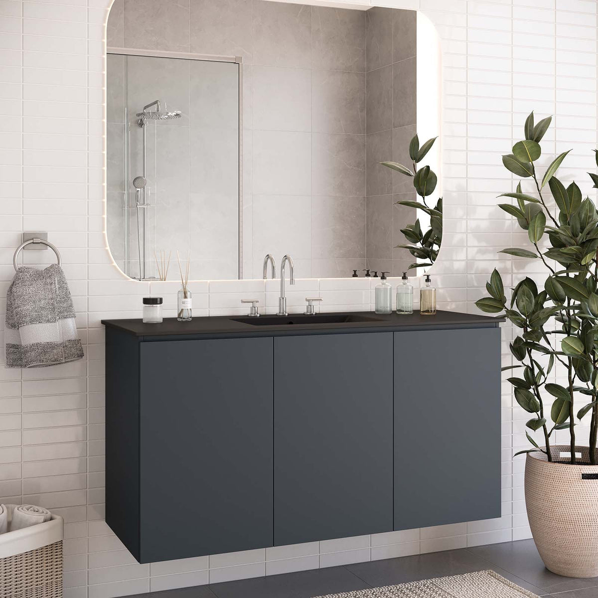 Bryn 48" Wall-Mount Bathroom Vanity Modway Model: eei-5780