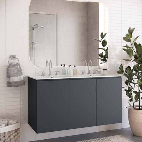 Bryn 48" Wall-Mount Double Sink Bathroom Vanity Modway Model: eei-5781