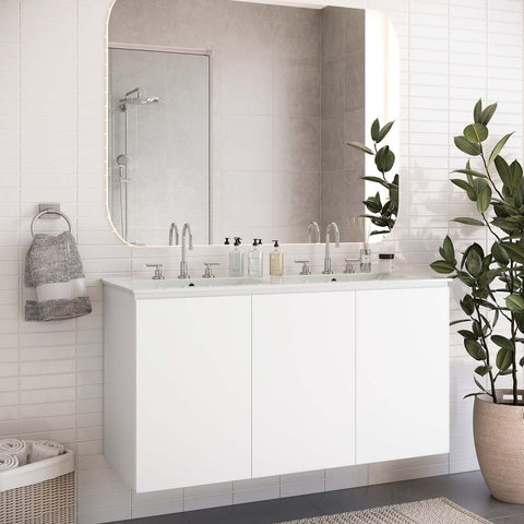 Bryn 48" Wall-Mount Double Sink Bathroom Vanity Modway Model: eei-5781