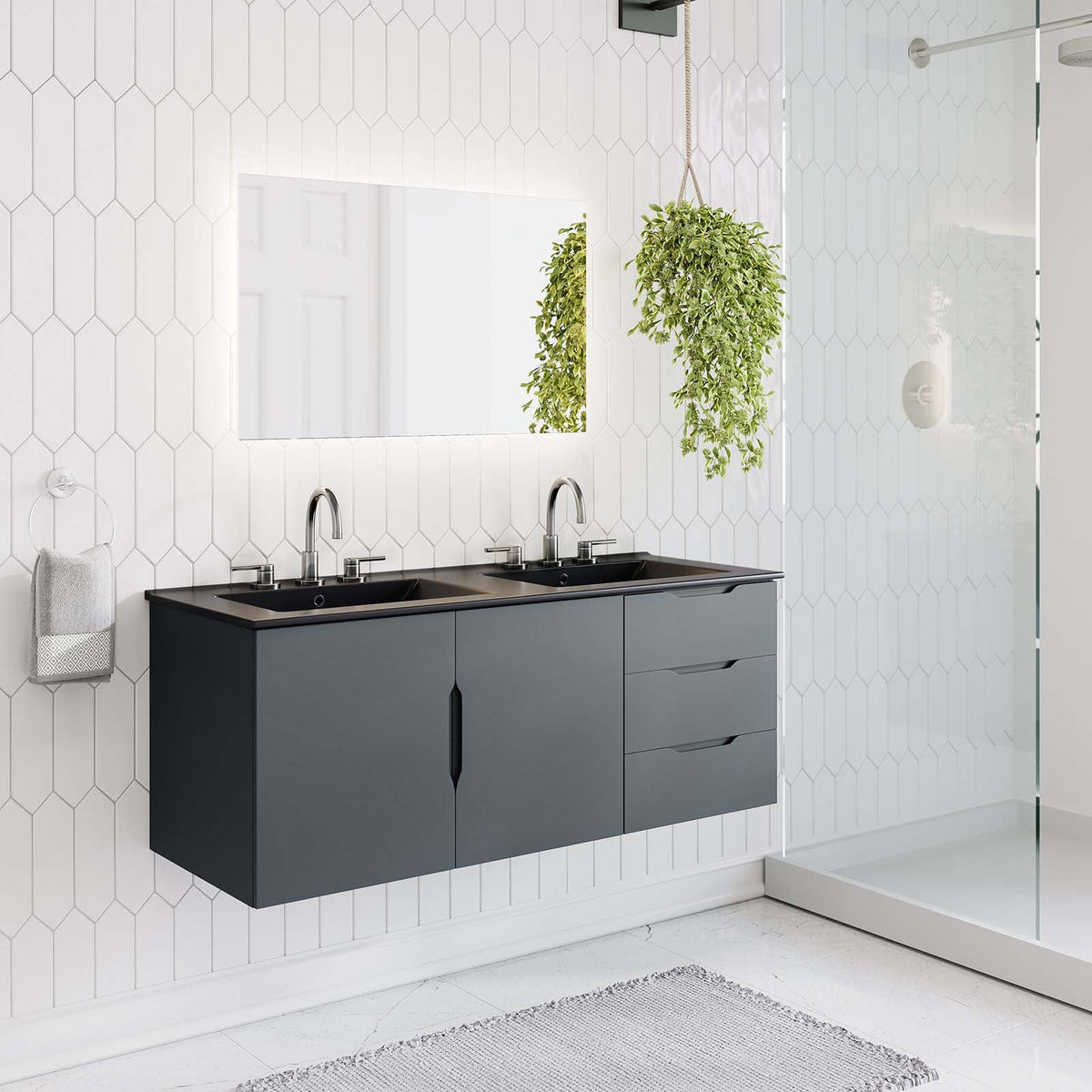 Vitality 48" Double Sink Bathroom Vanity Modway Model: eei-5785