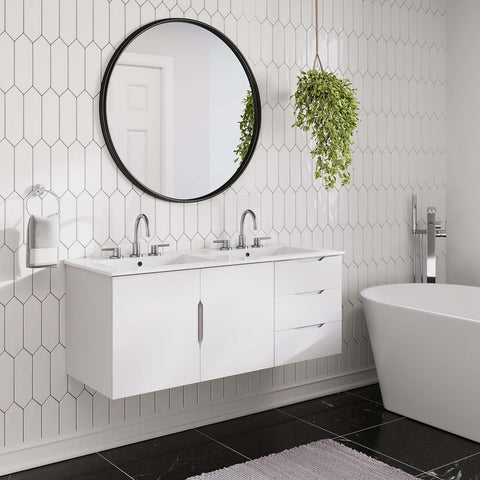 Vitality 48" Double Sink Bathroom Vanity Modway Model: eei-5785