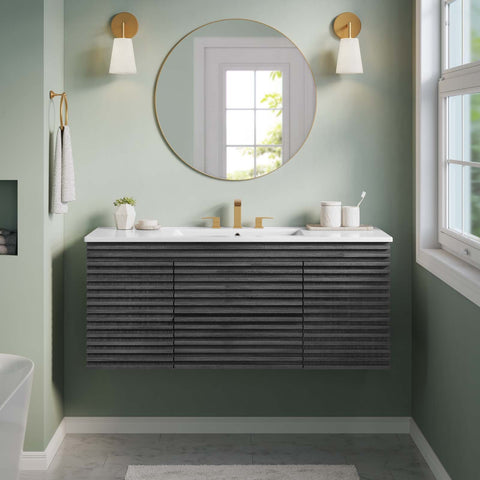 Render 48" Wall-Mount Bathroom Vanity Modway Model: eei-5801