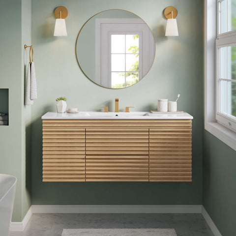 Render 48" Wall-Mount Bathroom Vanity Modway Model: eei-5801